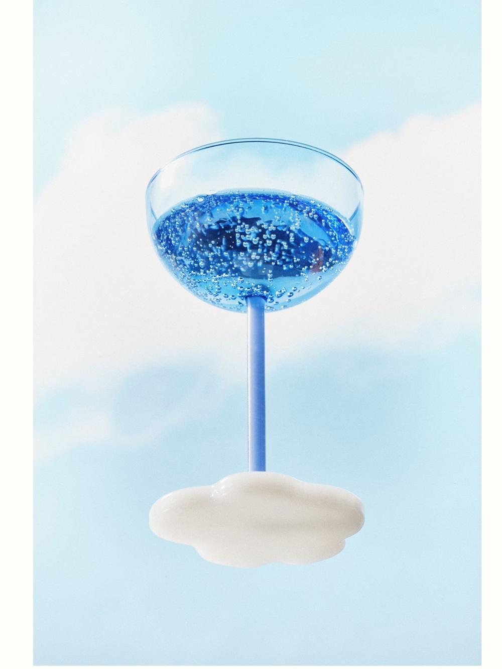 Anthropologie Cloud Coupe Glass Footed Borosilicate Glasses New Set of 2 Blue